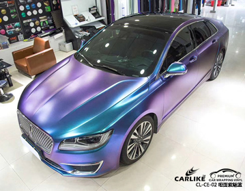 CARLIKE卡莱克™CL-CE-02林肯哑面金属电光紫魅蓝全车身改色膜