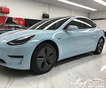 CARLIKE卡莱克™CL-SV-19特斯拉超亮金属青雾蓝整车贴膜