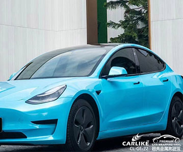 CARLIKE卡莱克™CL-GE-22特斯拉超亮金属亮丽蓝整车改色