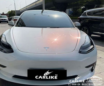 CARLIKE卡莱克™CL-MW-04特斯拉珠光幻彩光面白变红汽车改色