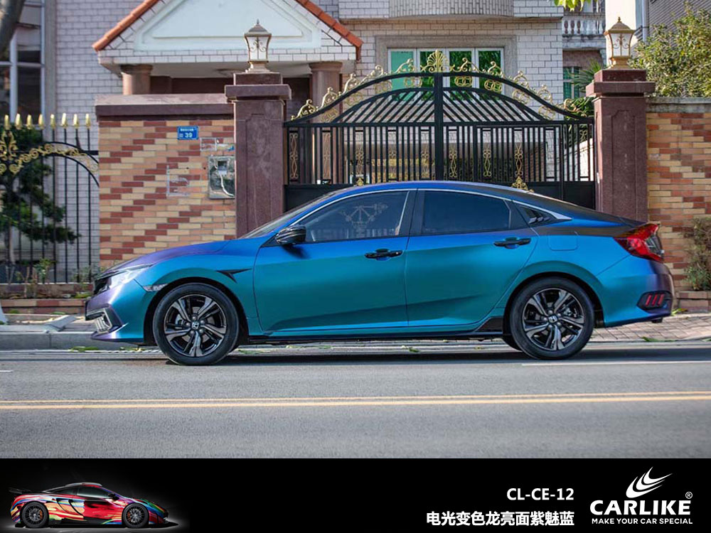 CARLIKE卡莱克™CL-ES-25保时捷金属电光石墨绿车身贴膜